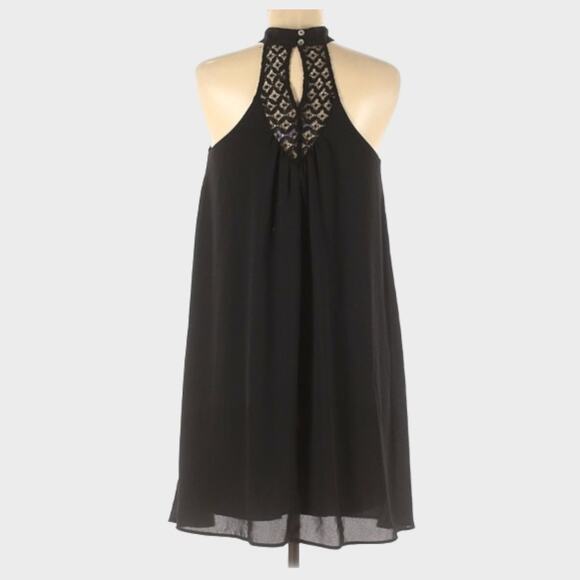 Alya Small Black Polyester Dress Halter Sleeveless - Picture 2 of 6